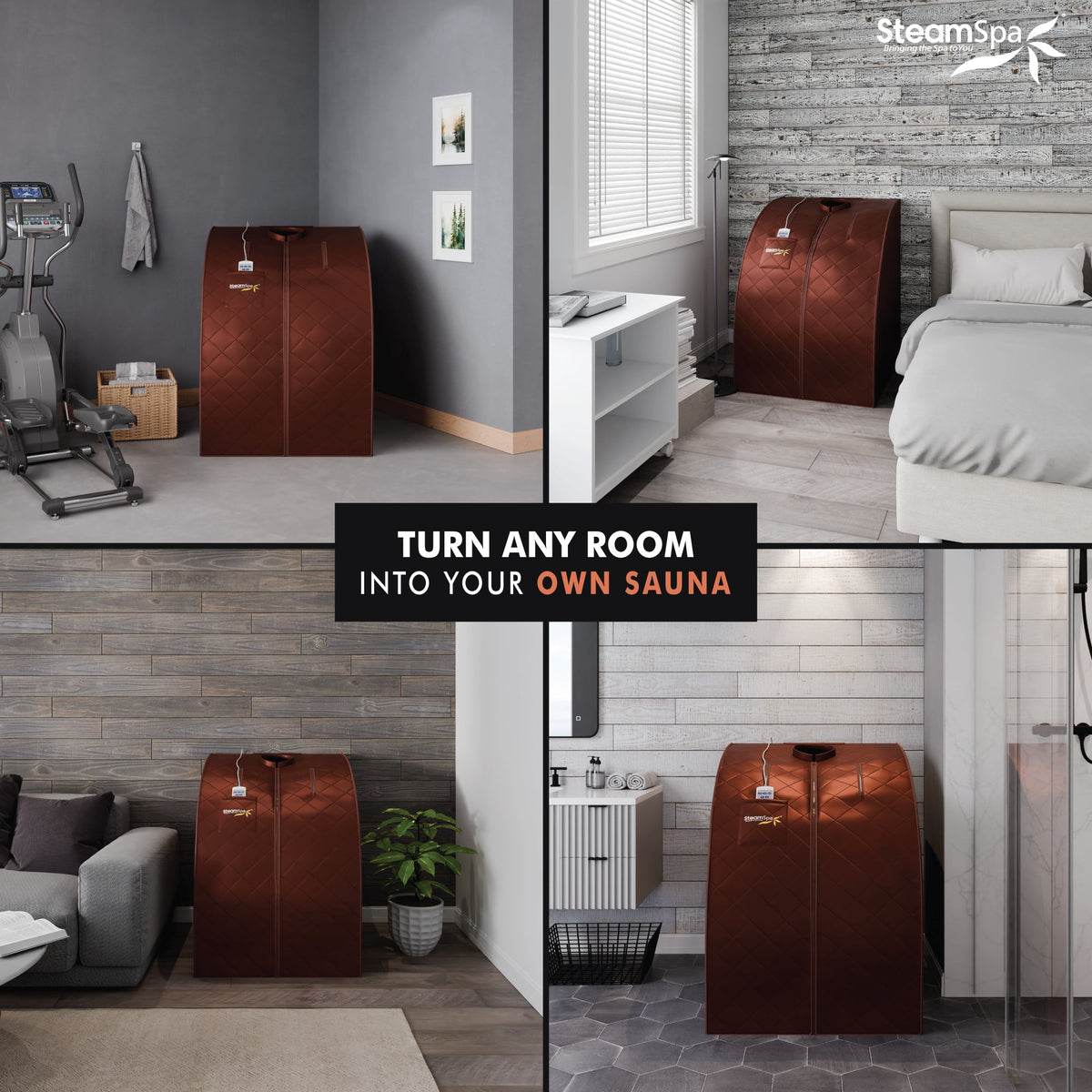 Portable Sauna, 1 Person Indoor PP Chair Brown