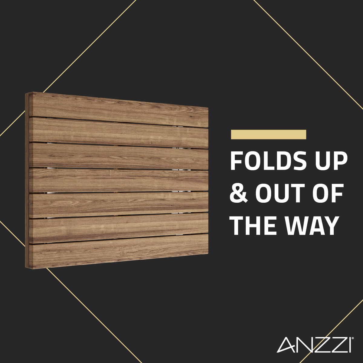 Shower Seat, Goreme Teak Mounted Folding in. Wall