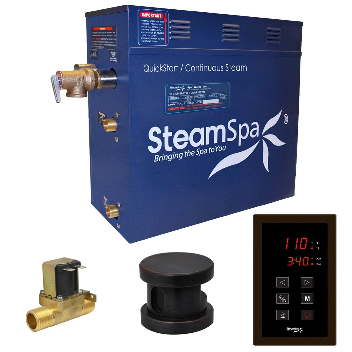 Steam Shower Generator, Full Package, Oasis Series