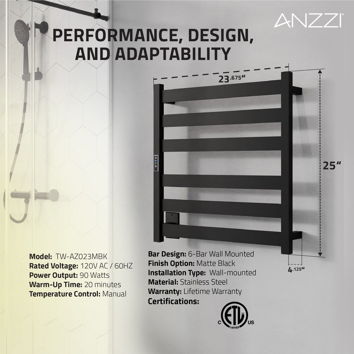 Towel Warmer, Note Bar Stainless Steel