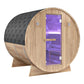 Outdoor Sauna, 4 Person Barrel Wet Shingle Roof