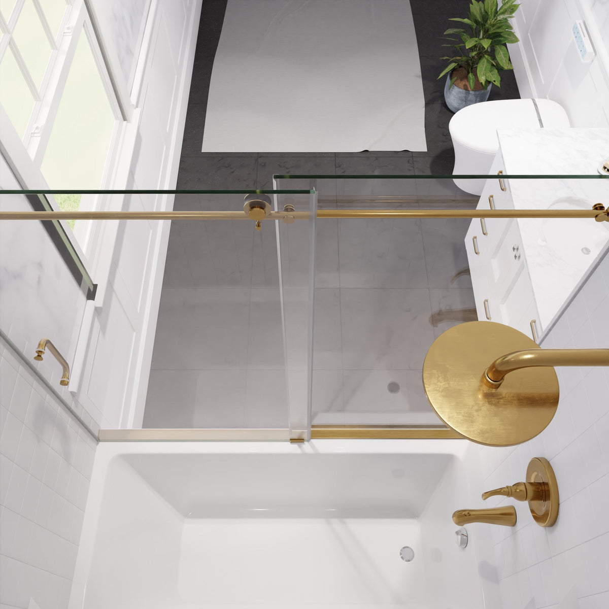 60 x 62 Tub Shower Door, Don Frameless Sliding
