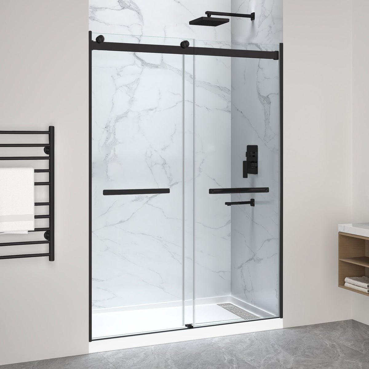 60 x 36 Frameless Shower Door, Pan Only, Kahn Extra Deep ANR