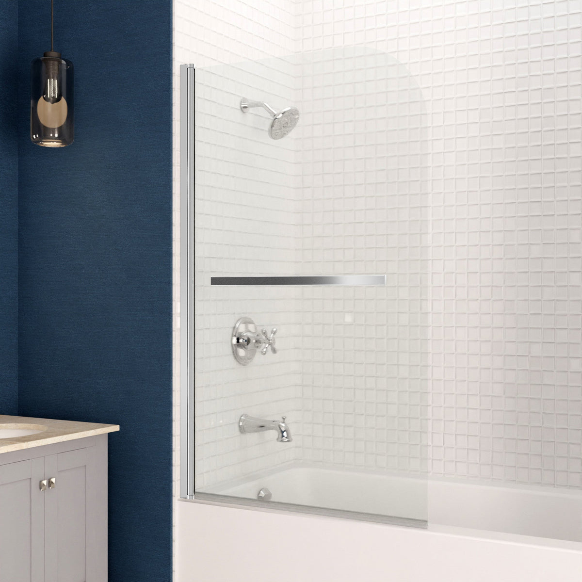 28 x 56 Tub Shower Door, Myth Frameless TSUNAMI GUARD in. with