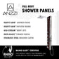 Shower Panel, Monsoon Jetted Full Body Style Deco-Glass
