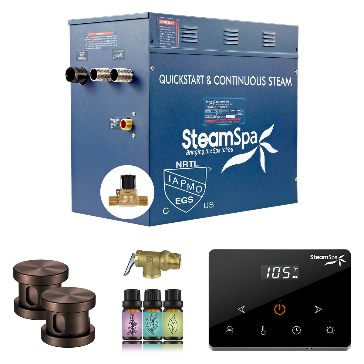 Steam Shower Generator, Full Package, Oasis Wireless