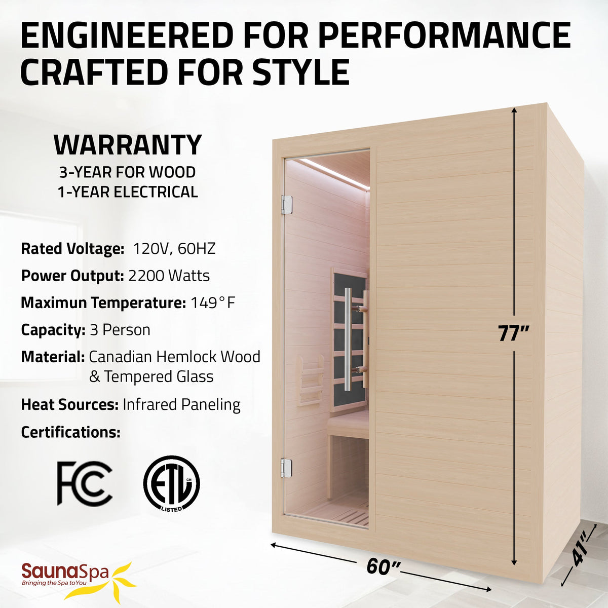 Infrared Sauna, Yoga Person Indoor Full WiFi Control