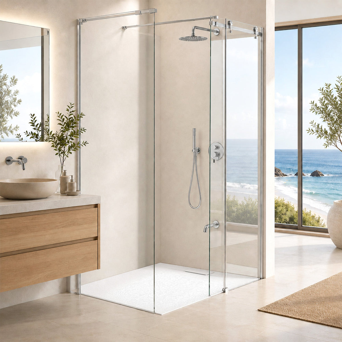 59 x 35 Shower Base, Pan Only, Barrier Free Curbless White
