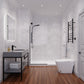 Screen Series 34 in. x 74 in. Fixed Semi-frameless Shower Door with Tsunami Guard Tempered Clear Glass
