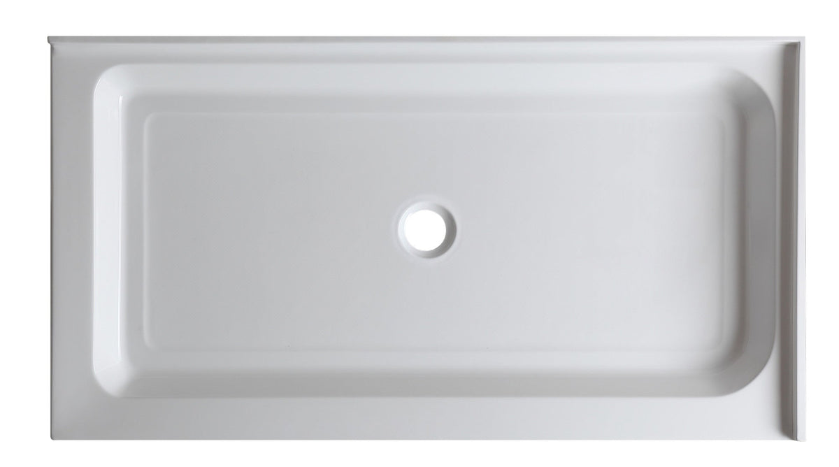 48 x 36 Shower Base, Pan Only, ANZZI Port Corner Durable High-Gloss White