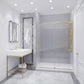 Madam Series 56 to 60 in. x 76 in. Frameless Sliding Shower Door with Clear or Tinted Tempered Glass and Tsunami Guard