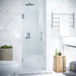 Fellow Series 24 in. x 70 in. Frameless Hinged Shower Door with Clear/Frosted Tempered Glass and Tsunami Guard