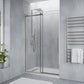 60 x 76 Frameless Shower Door, Stellar Sliding Tsunami Guard