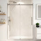 54 x 76 Frameless Shower Door, Stellar Sliding Tsunami Guard
