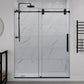 60 x 76 Frameless Shower Door, ANZZI Sliding TSUNAMI GUARD ALLOY Hardware