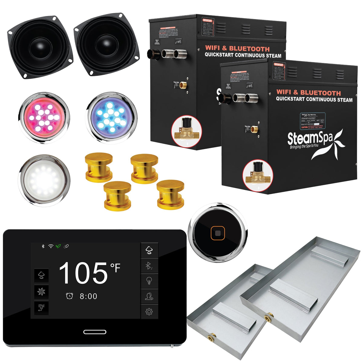 Steam Shower Generator, Full Package, Black