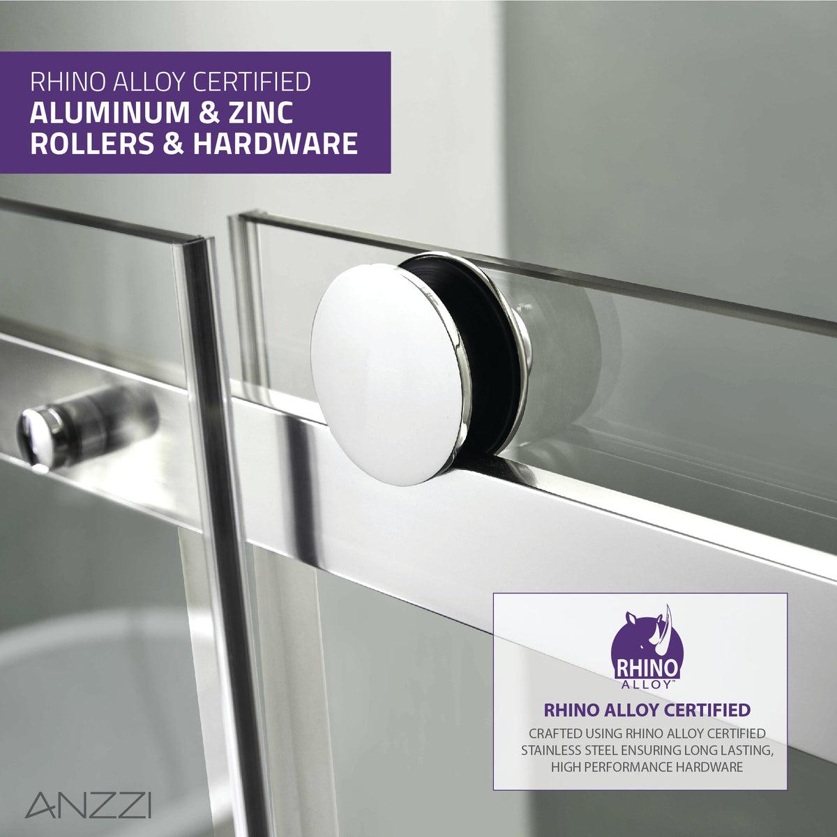 54 x 76 Frameless Shower Door, Rhodes Sliding Tsunami Guard