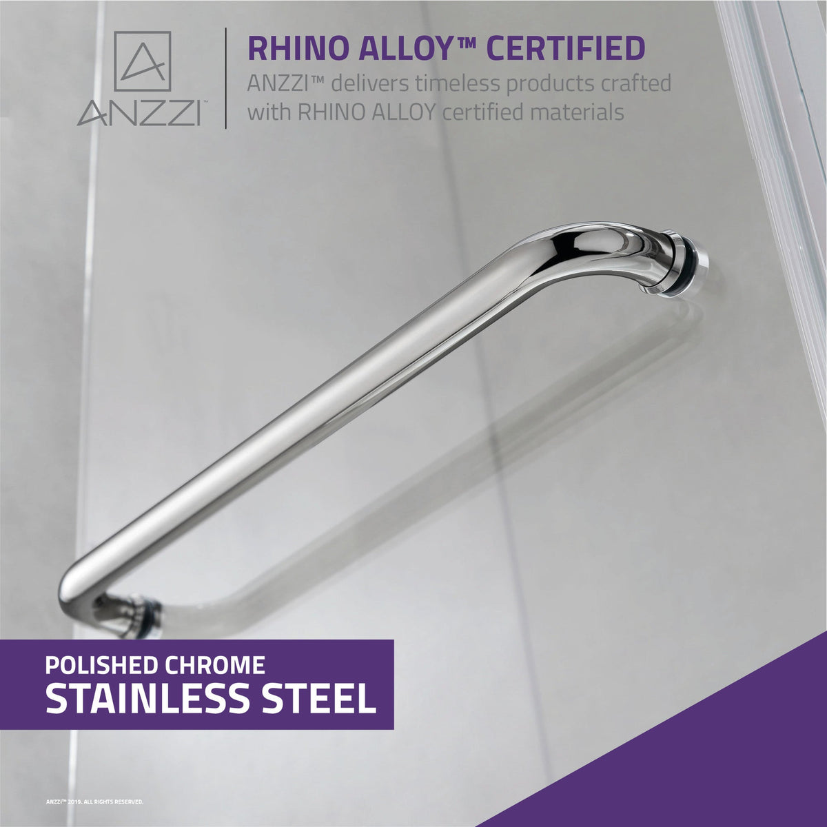 48 x 58 Tub Shower Door, Herald Frameless Hinged Clear Tsunami Guard