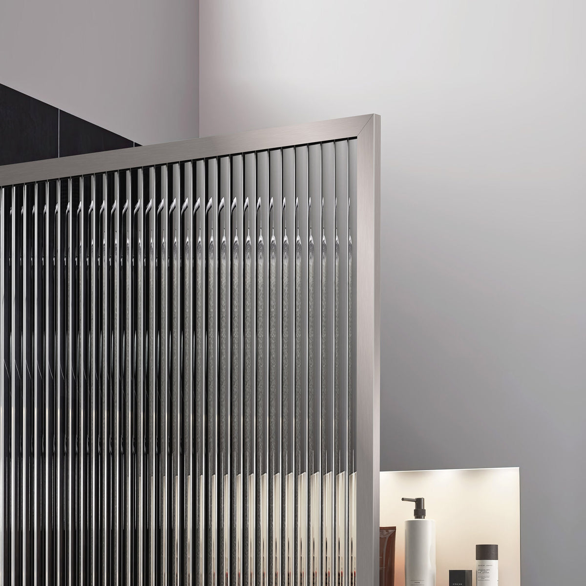 Welle 34 in. x 74 in. Framed Fixed Shower Screen Door with 5/16" (8mm) Tempered Fluted or Clear Glass