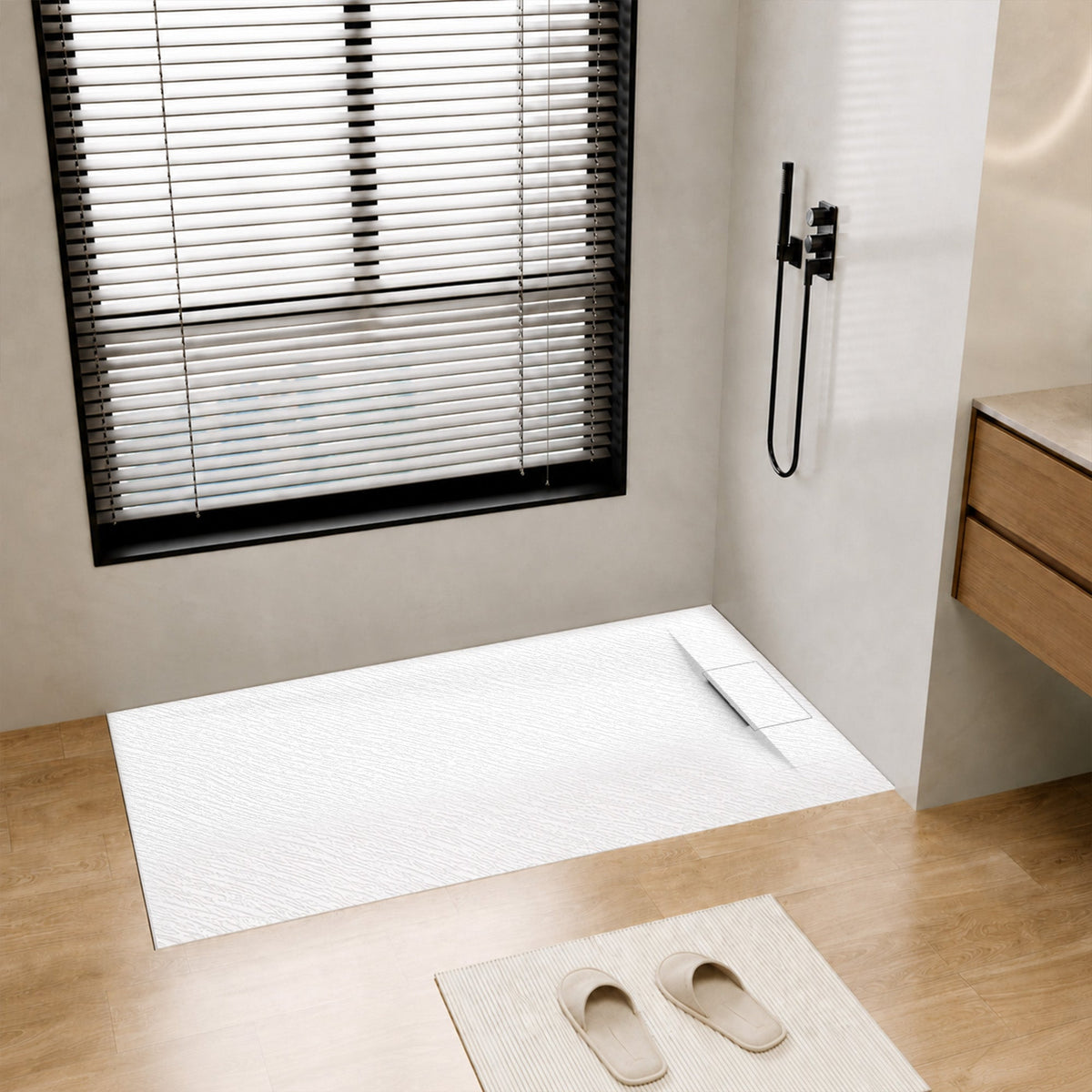 59 x 35 Shower Base, Pan Only, Barrier Free Curbless White