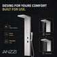 Expanse Series 57 in. 2-Jetted Full Body Shower Panel System with Heavy Rain Shower and Spray Wand in Brushed Steel