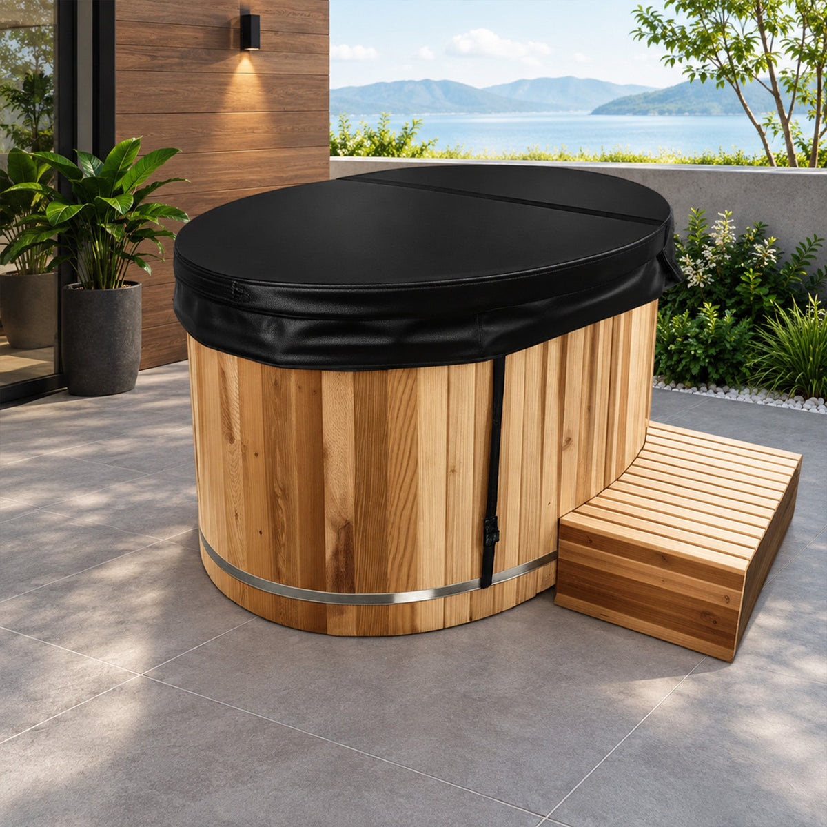 Cold Plunge Tub, 2 Person Jet Cedar