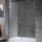 Consort Series 60 in. x 72 in. H Hinged Frameless Shower Door with Tsunami Guard Tempered Glass