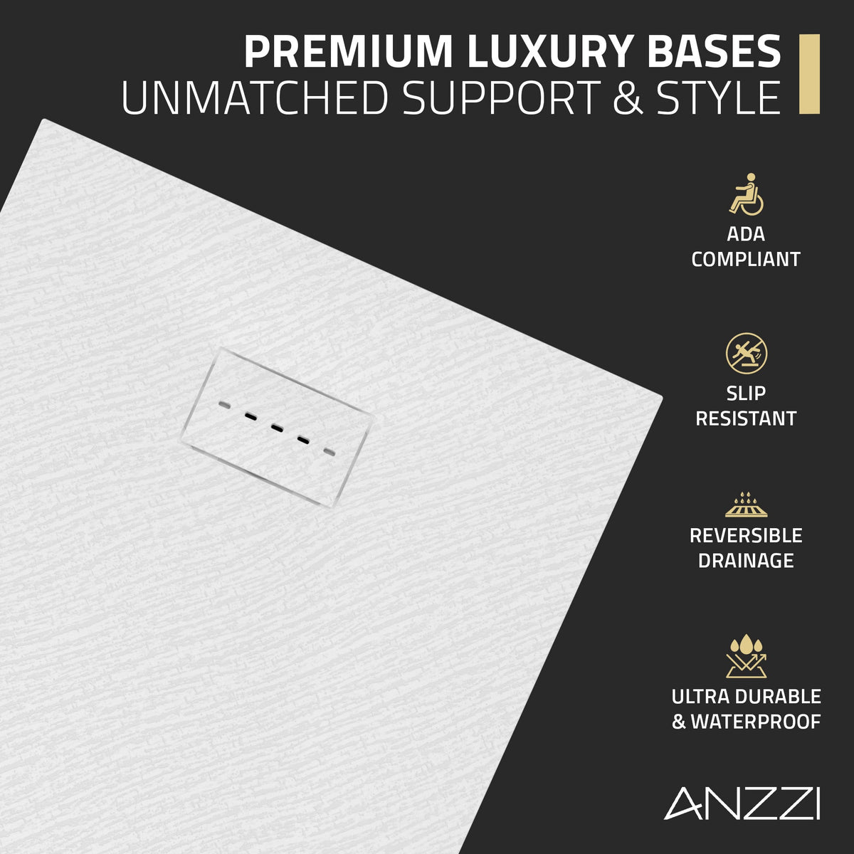 59 x 32 Shower Base, Pan Only, Barrier Free Curbless White
