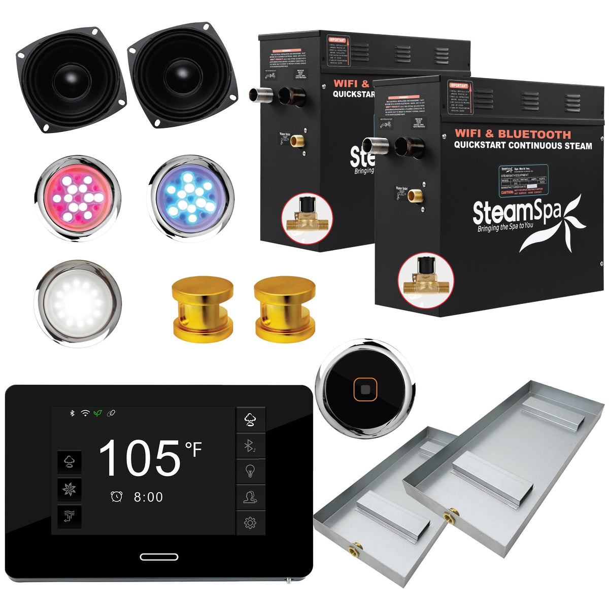 Steam Shower Generator, Full Package, Black