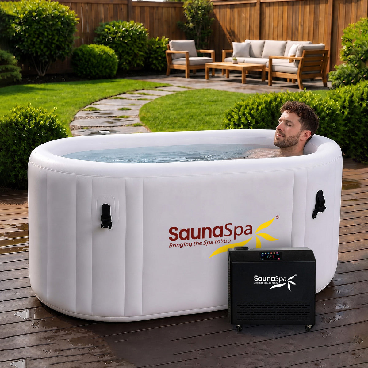 Cold Plunge Tub, Kodiak Person Inflatable Ice Kit Gray