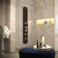 Pure 59 in. 3-Jetted Full Body Shower Panel System with Heavy Rain Shower and Spray Wand in Mahogany Style Deco-Glass
