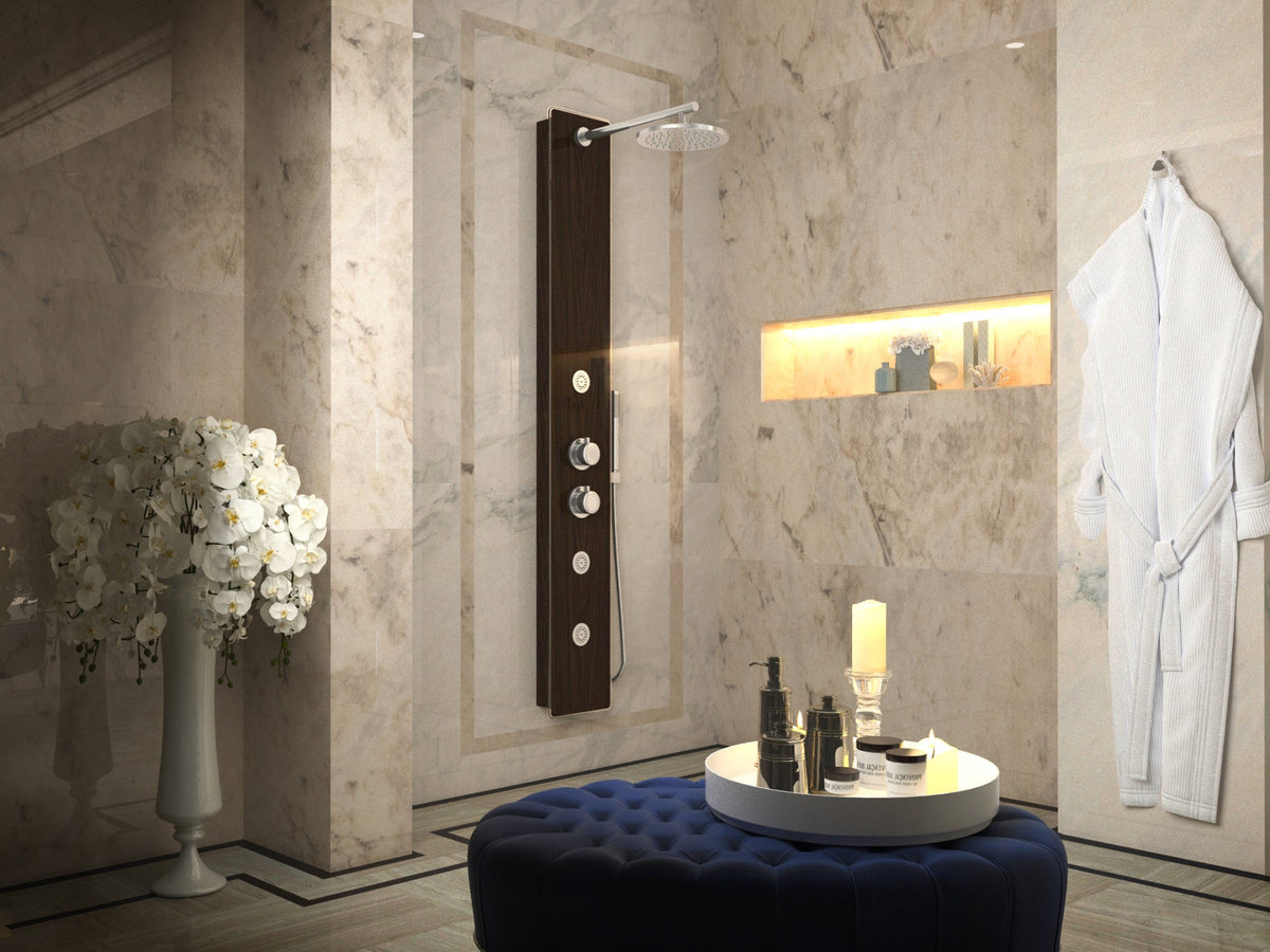 Shower Panel, Pure Jetted Full Body Style Deco-Glass