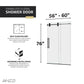 60 x 76 Frameless Shower Door, ANZZI Sliding TSUNAMI GUARD ALLOY Hardware