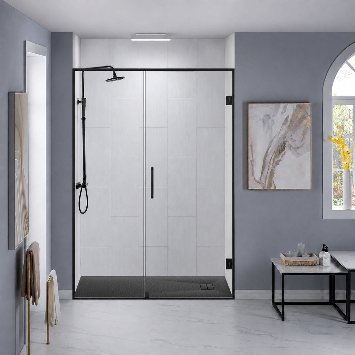 59 x 32 Shower Base, Pan Only, Barrier Free Curbless Black
