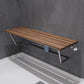 Shower Seat, Two Person Teak Wood Chrome Trim