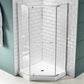 Castle Series 49 in. x 72 in. H Pivot Semi-Frameless Shower Door with Tsunami Guard Tempered Glass