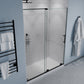 Longboat Series 56 to 60 in. x 76 in. Sliding Semi-Frameless Shower Door with Tsunami Guard Tempered Glass