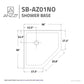 Randi Base Series 36 in. L x 36 in. W Corner Shower Shower Pan Base with Center Drain in Glossy White Marine Acrylic
