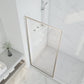 Welle 34 in. x 74 in. Framed Fixed Shower Screen Door with 5/16" (8mm) Tempered Fluted or Clear Glass