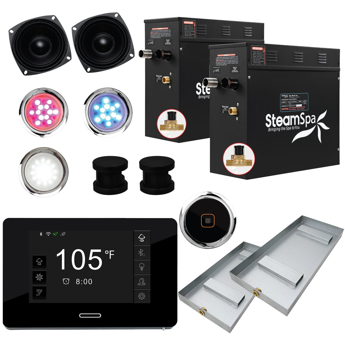 Steam Shower Generator, Full Package, Black Series