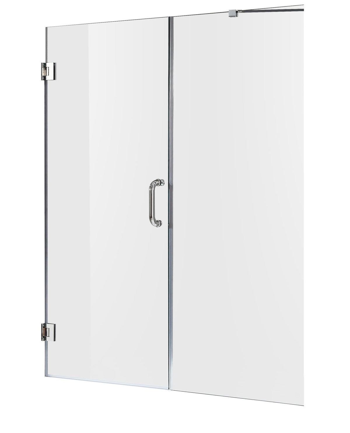 Consort Series 60 in. x 72 in. H Hinged Frameless Shower Door with Tsunami Guard Tempered Glass