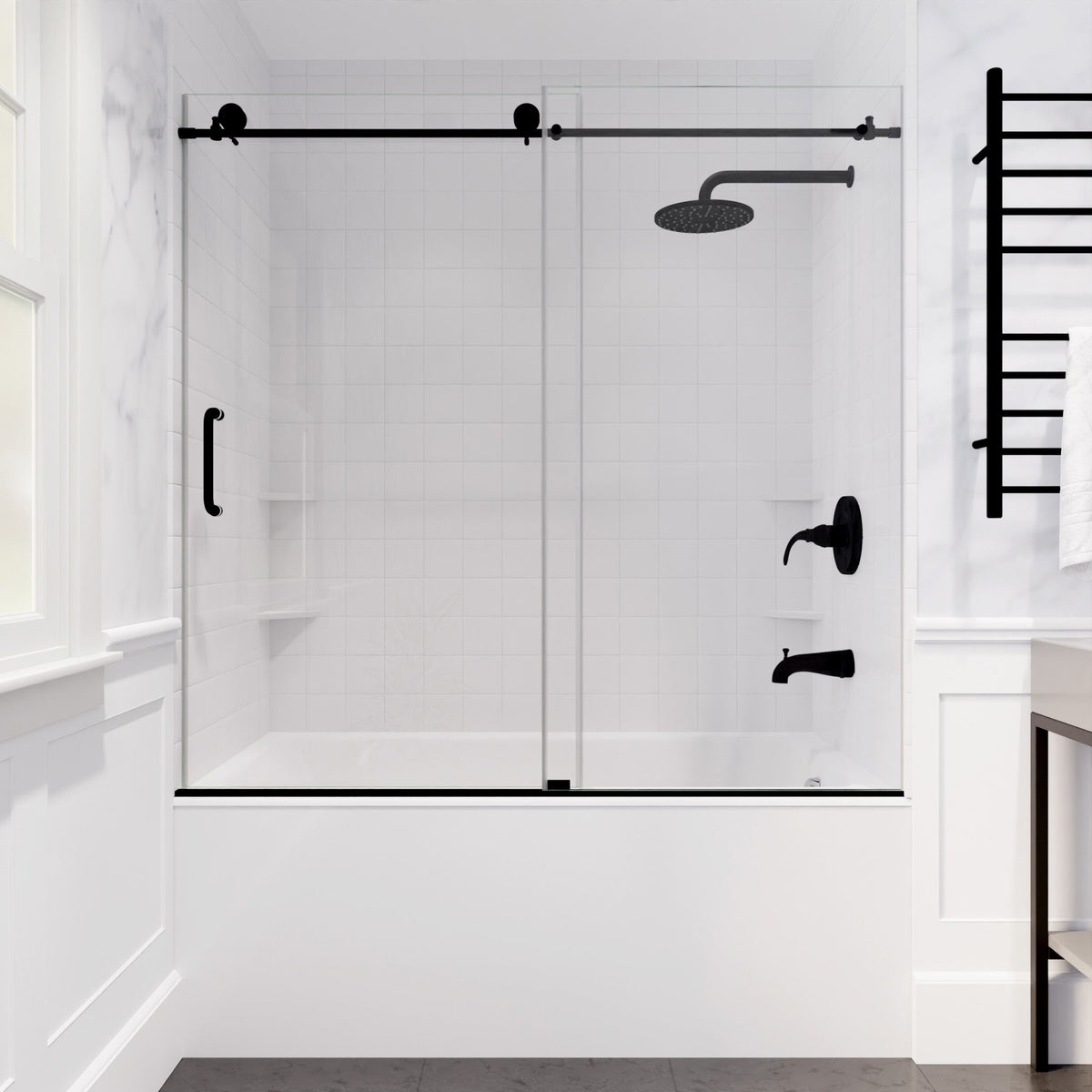 60 x 62 Tub Shower Door, Don Frameless Sliding