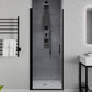 Lancer Series 29 in. x 72 in. H Hinged Semi-Frameless Shower Door with Tsunami Guard Tempered Glass