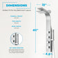 Sans Series 40 in. 3-Jetted Full Body Shower Tower System with Rainfall Showerhead and Spray Wand in Brushed Steel