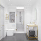 Fellow Series 30 in. x 72 in. Frameless Hinged Shower Door with Clear Tempered Glass and Tsunami Guard