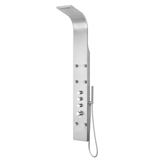 Shower Panel, Fontan Jetted Full Body Brushed Steel