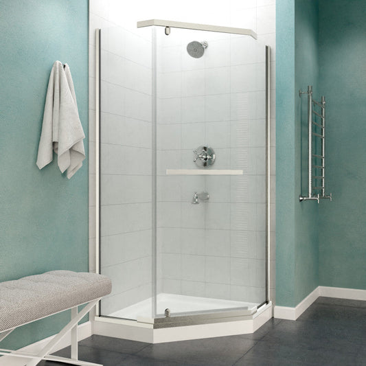49 x 72 Semi-Frameless Shower Door, Castle Pivot Tsunami Guard