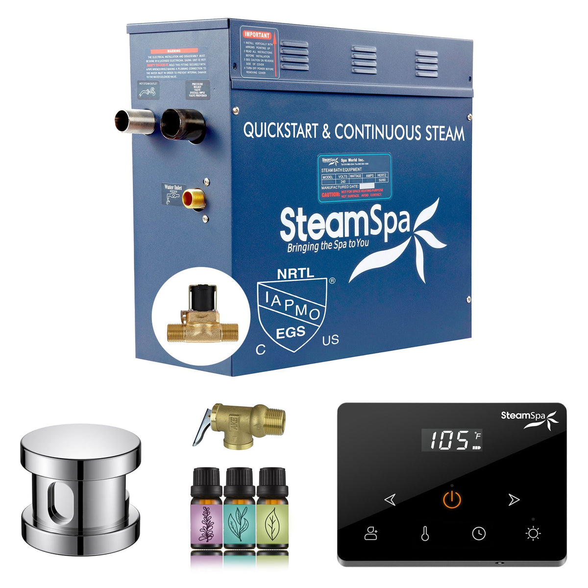 Steam Shower Generator, Full Package, Oasis Wireless Series