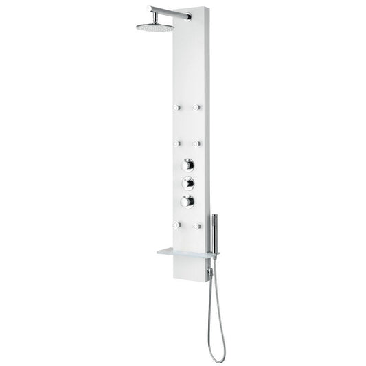 Shower Panel, Donna Jetted Full Body Wand White