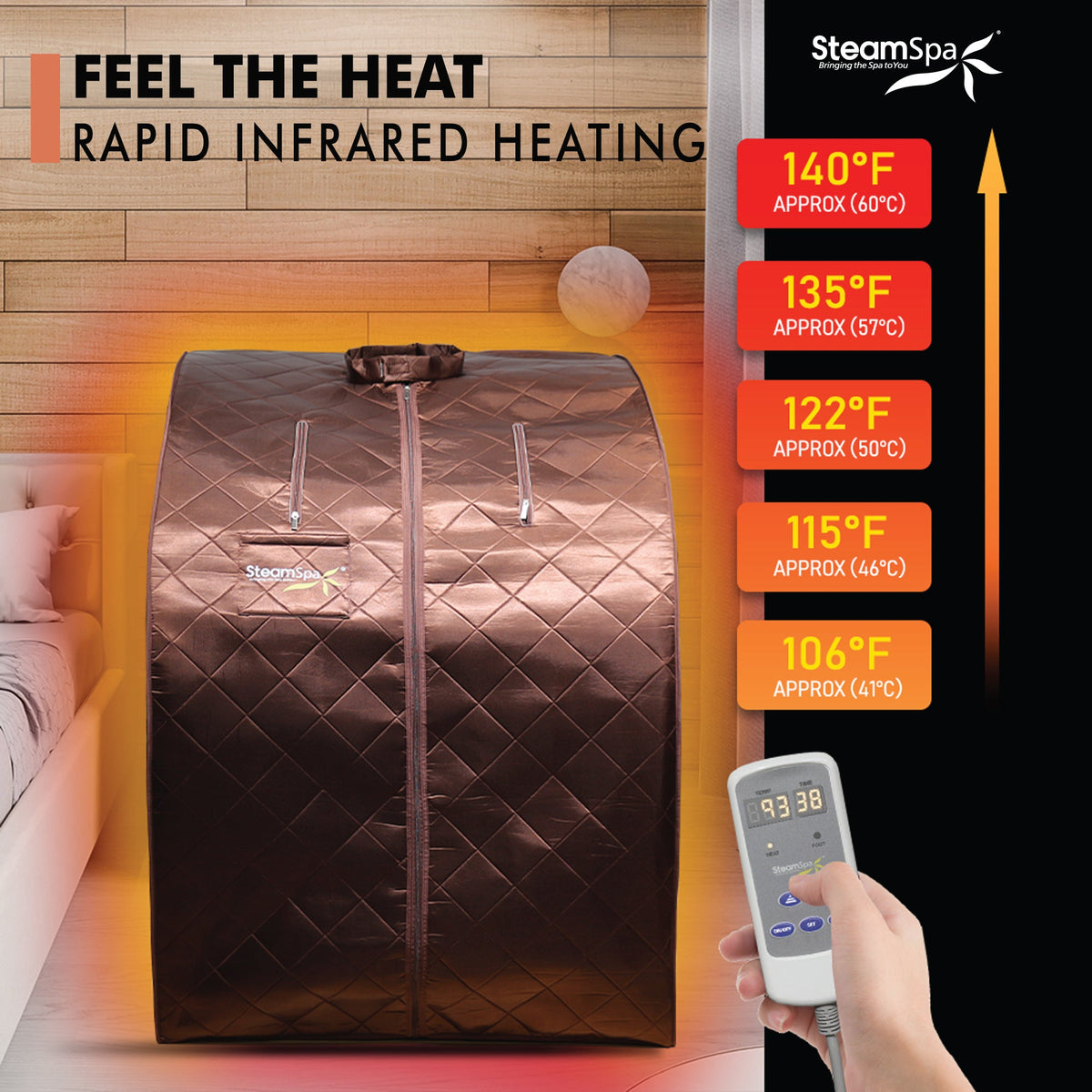 Portable Sauna, 1 Person Indoor PP Chair Brown